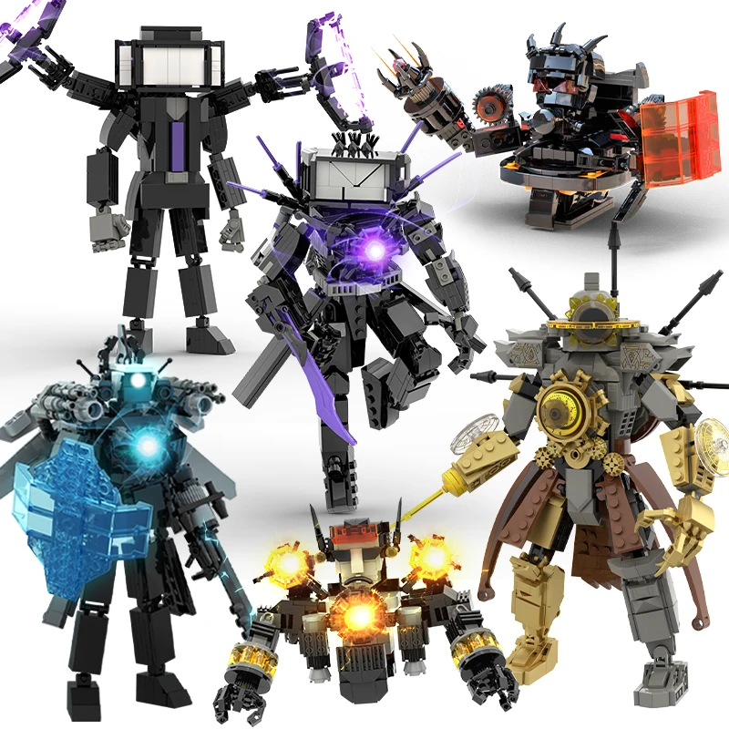New Skibidi Toileted Building Blocks Titan Clock King 2.0 TVman Cameraman Speakerman Bricks Toys for Kids Birthday Xmas Gift 6