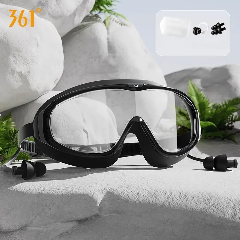 361°Men Women Professional Big View Anti Fog Waterproof Swim Eyewear Anti-UV HD Adjustable Silicone Surfing Beach Goggles