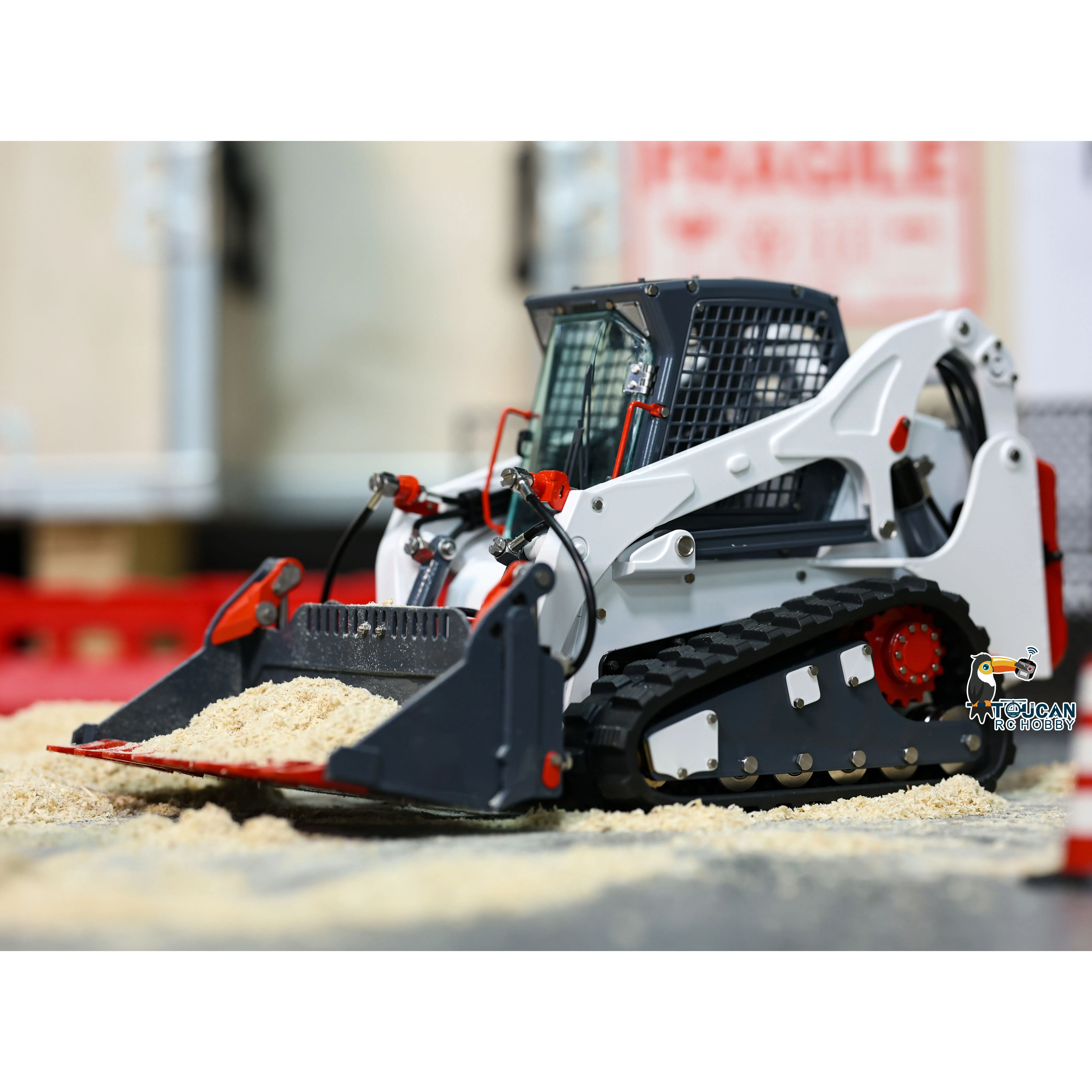 RTR LESU LT5 RC Hydraulic Loader 1/14 Metal Tracked Skid-Steer Truck Remote Control Vehicle Car Model with Light Sound Set Toys 3