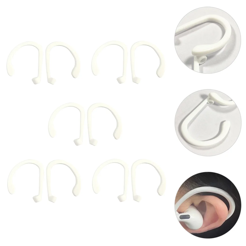 5 Pairs Earbuds Protective Hook Silicone Earphone Ear Hook Sports Ear