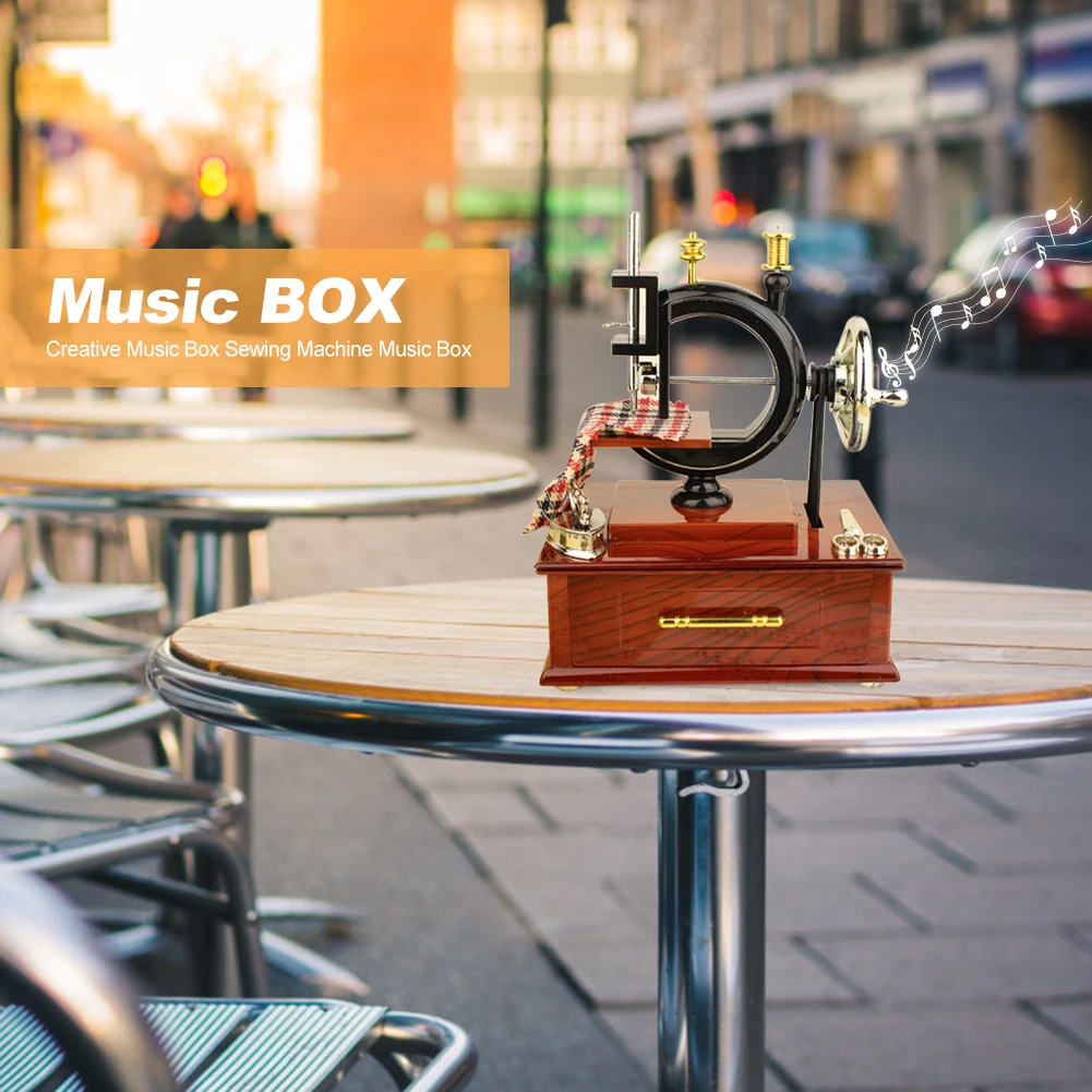 Sewing Machine Music Box Classic Sewing Machines Music Box Best Gift Retro Sewing Clockwork for Christmas Birthday Thanksgiving