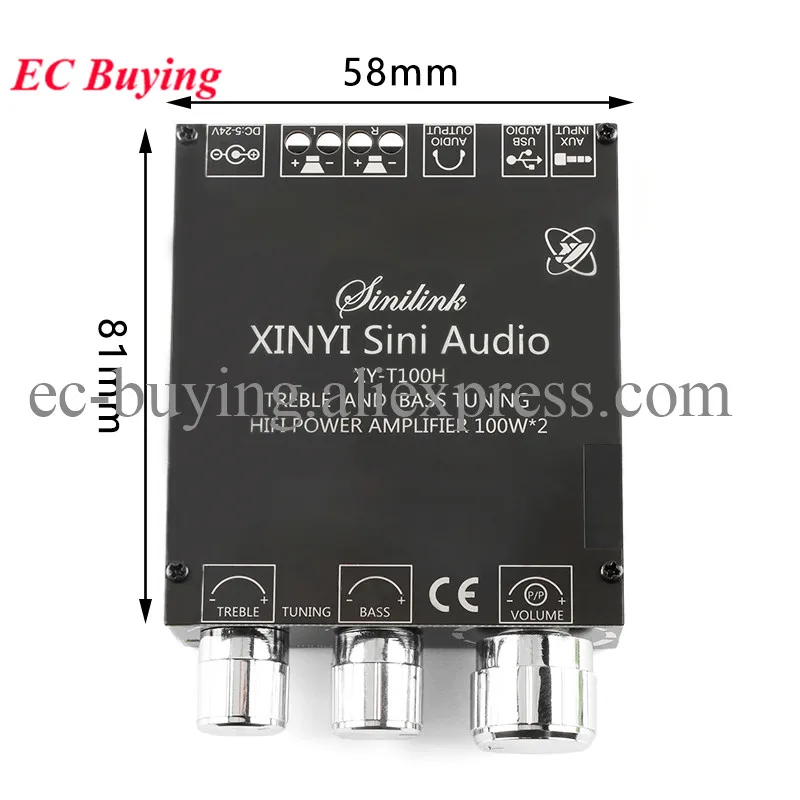 XY-T100H 100W+100W TPA3116D2 Bluetooth-compatible 5.0 Power