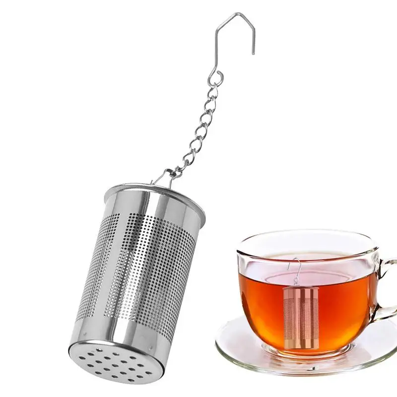 

Fine Mesh Filter Tea Infuser Cylindrical 304 Stainless Steel Threaded Connection Teapot Strainer Spice Herb Kitchen Supplies