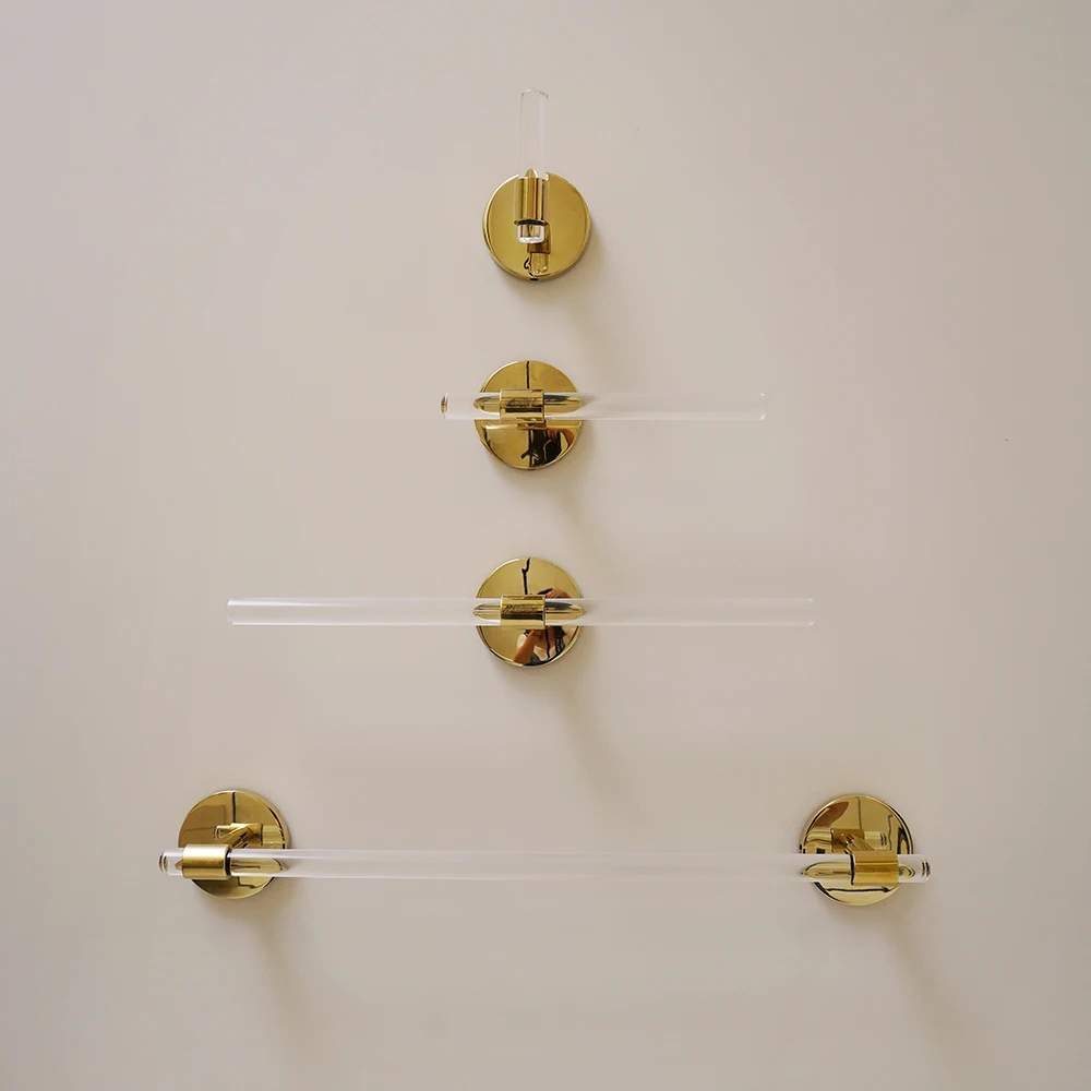 Light Luxury Gold Towel Rack, Paper Holder, Bathroom Hardware Accessories, Kitchen Acrylic Hooks