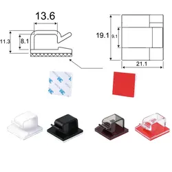 20 - Piece Cable Organizer and Wire Management Kit with Clips and Ties - Transparent (W 13X8mm)