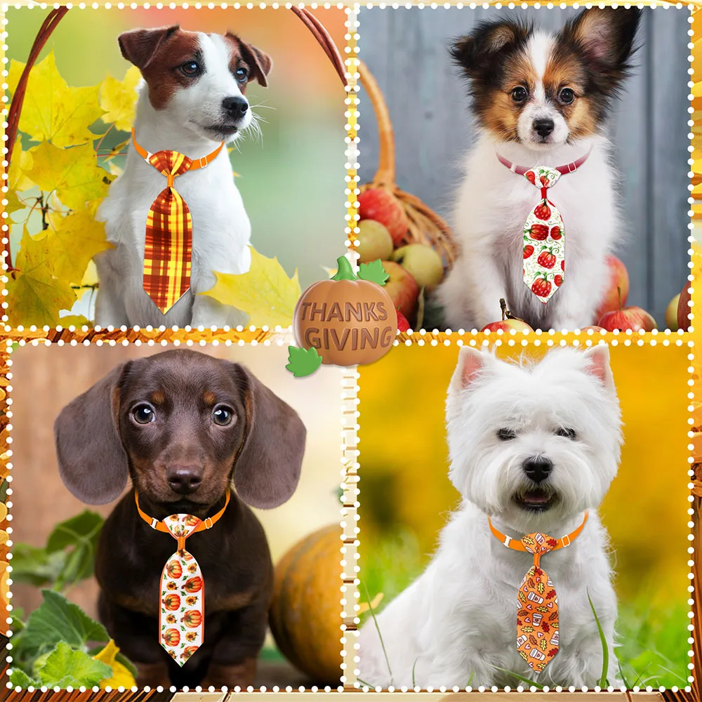 50/100PCS Small Dog Neckties For Dogs Fall Style Pet Dog Bowties Ties Dogs Pets Grooming Autumn Pet Supplies For Small Dogs 4