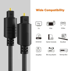 Premium Digital Optical Audio Cable for High - Quality Sound Systems and Home Theaters (Black)