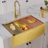 33 Inch Luxury Gold Farmhouse Sink Workstation undermount 16 Gauge Stainless Steel Apron Front Gold kitchen Sink 1