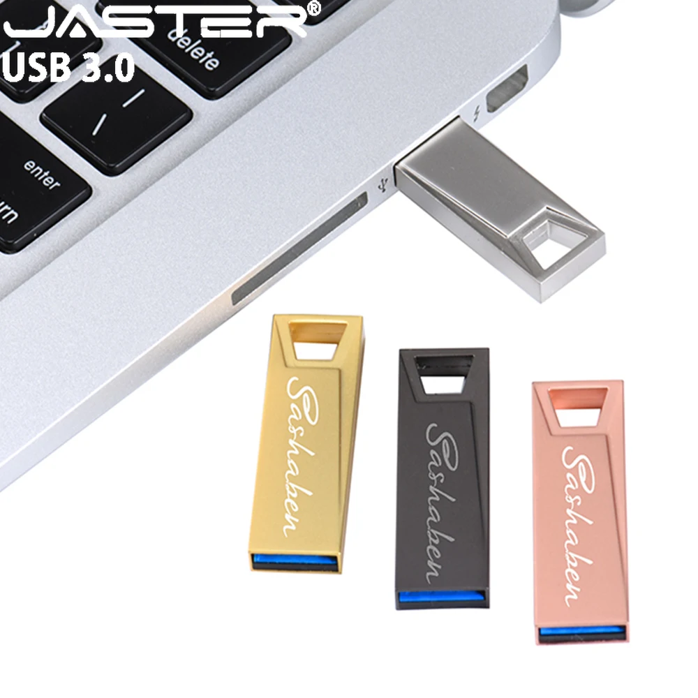 Jaster Metal Usb 3.0 Flash Drives 128Gb Logo Personalizzato Gratuito Pen Drive Ad Alta Velocità 64Gb Memory Stick 32Gb 16Gb Regalo Aziendale U Disk
