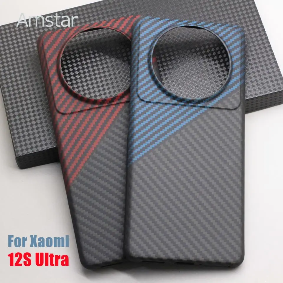 

Двухцветный защитный чехол Amstar из углеродного волокна для Xiaomi 12 12X 12S, Премиум Ультратонкий чехол из арамидного волокна для Xiaomi 12S Ultra