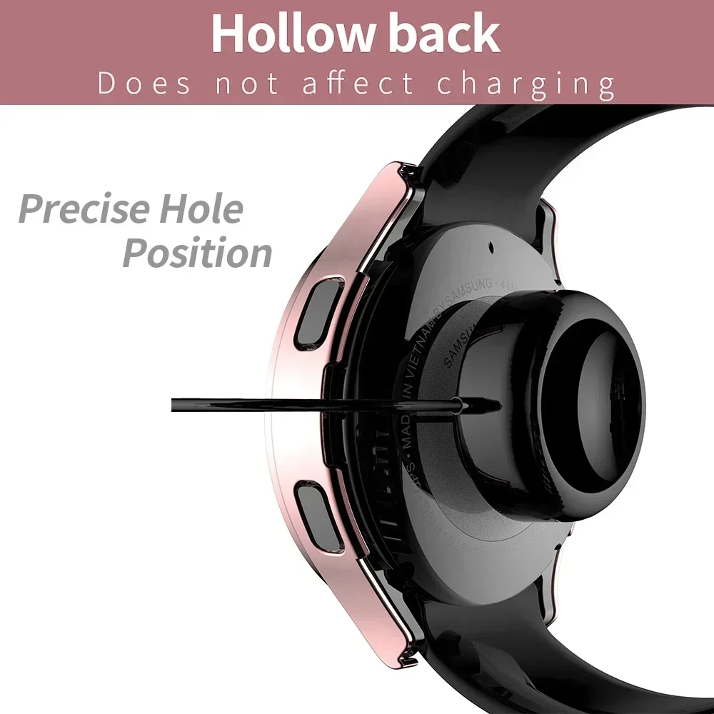 Bling Case for Samsung Galaxy Watch 6 4 Case 40mm 44mm Accessories Fashion Two Rows Diamond bumper Galaxy Watch 5 6 40 mm Cover
