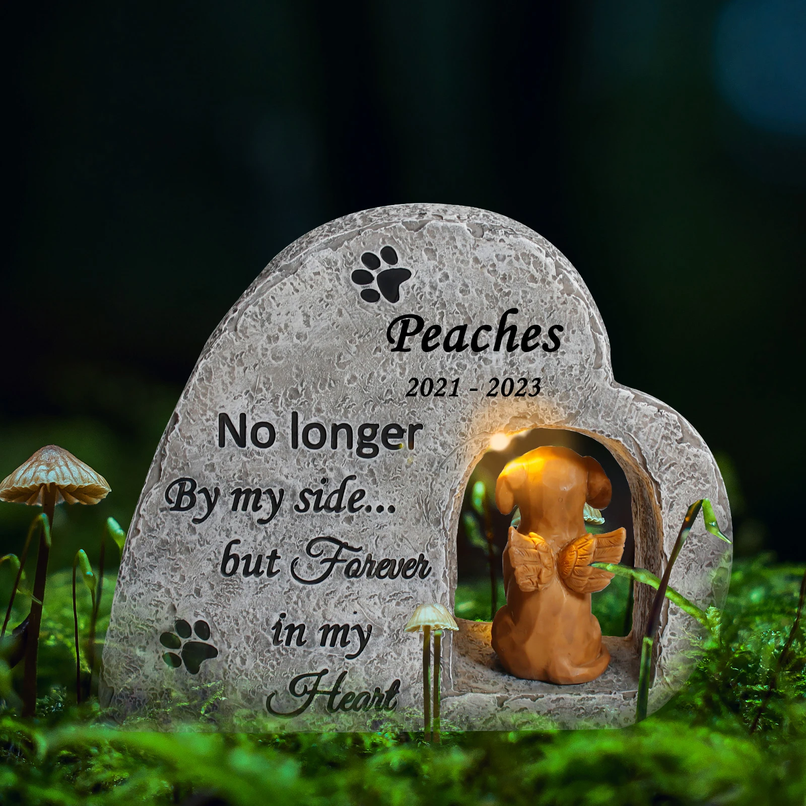Personalized Solar-Powered Dog Memorial Stone 1 | Personalized Solar-Powered Dog Memorial Stone 1