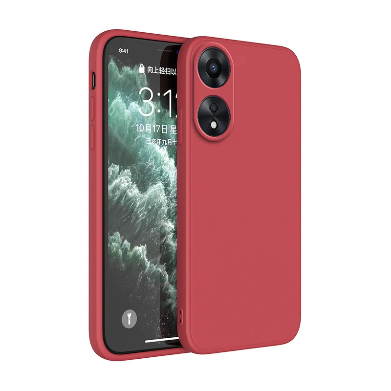Coque originale de téléphone de base pour OPPO A58 A58X A78 5G, antichoc, Funda en Silicone liquide, lentille souple, protection arrière_voghion.com