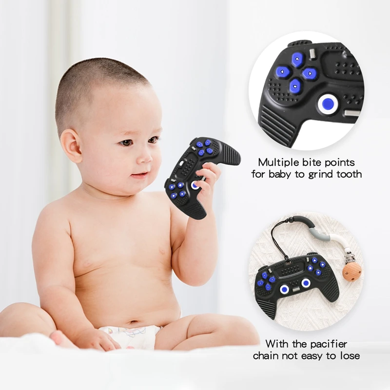 Silicone Baby Teether TV Remote Control Shape Teether Rodent Gum Pain Relief Teething Toy Kids Sensory Educational Toy Gift 1PC teething toys silicone teething toys