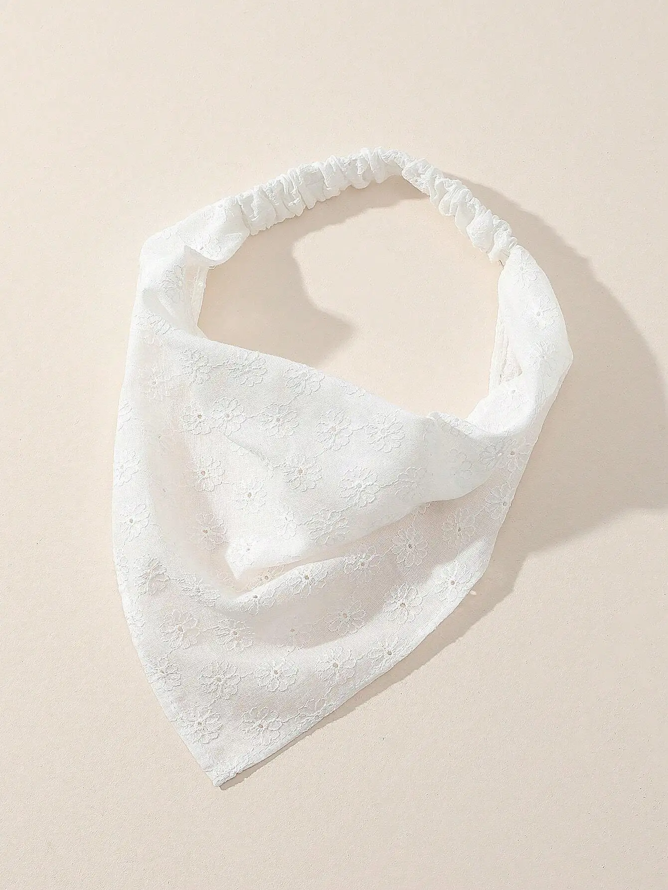 1pc Handmade Floral Embroidery Design Headwrap Headband With Scalloped Edge, Perfect For Daily And Vacation Use