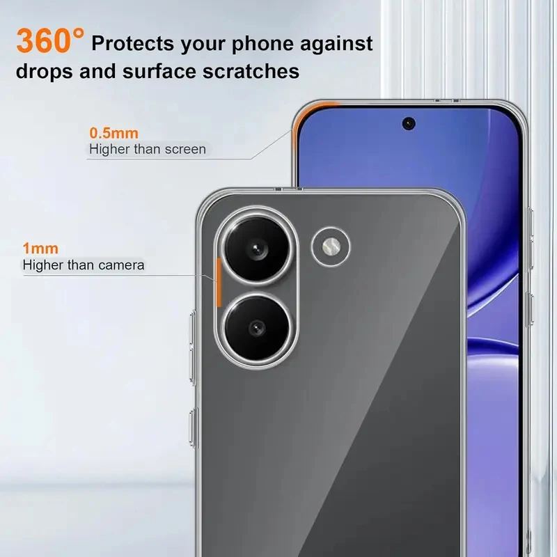 Ultra-Thin Clear Soft TPU Camera Protection Phone Case Cover