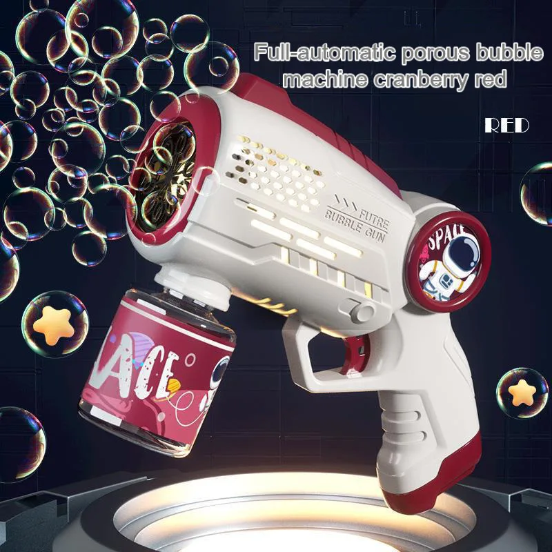 어린이 공간 전기 버블 머신, 휴대용 완전 자동 멀티 홀 불꽃 놀이 버블 머신, 남아 및 여아용, 신제품 