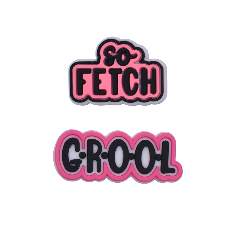 2 piece Pink Girls Shoe Charms Decoration Pins For Kids PVC Ornament Pin Clog Men Women Sandals Accessories Wholesale Price