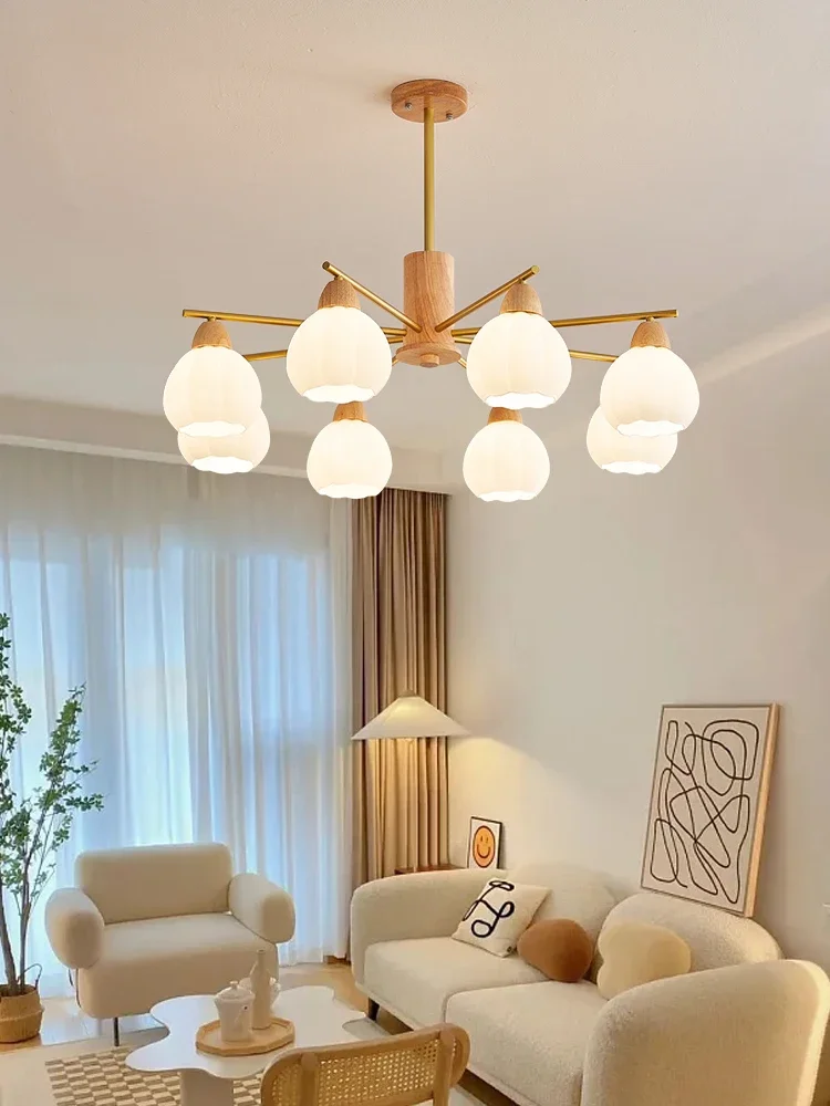 

Log Living Room Chandelier Dining-Room Lamp Japanese Style Quiet Style B & B Lighting Retro Style Restaurant Shop Light Bedroom