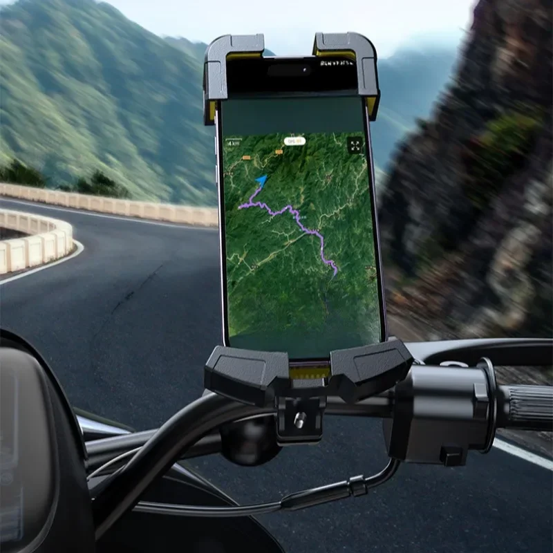 Mobile Phone Holder Motorbike Electric E-bike Mobile Phone Holder Riding Takeaway Rider Car Anti-shock Navigation Bracket Stable