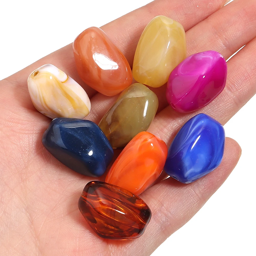 20Pcs 12x21mm 불규칙한 색상 아크릴 비즈 장 유성 모양 비즈 DIY 수제 액세서리 만들기