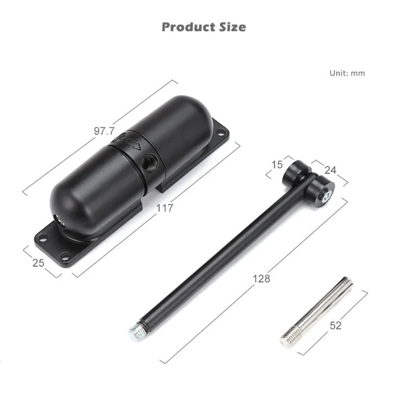 Zinc Alloy Surface Mounted Spring Door Closer Automatic Door Closer Stops Hardware Accessories
