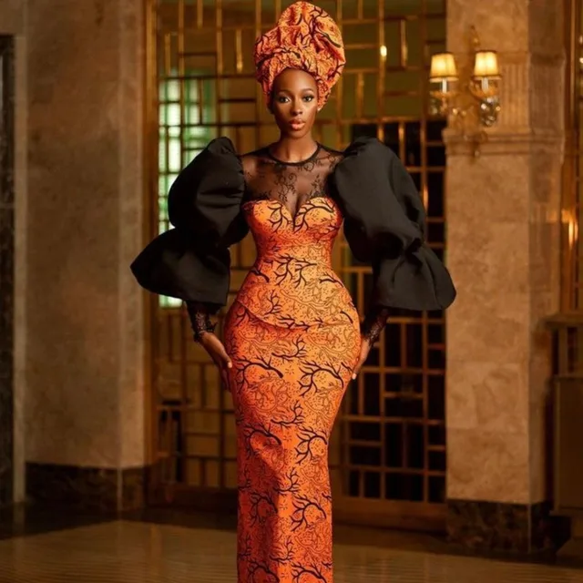Duni Puff Sleeve Corset Print Dress