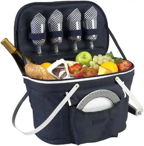 

Collapsible Insulated Picnic Basket Equipped with Service For 4- Designed and Assembled in USA Cabbage shredder Rallador verdura
