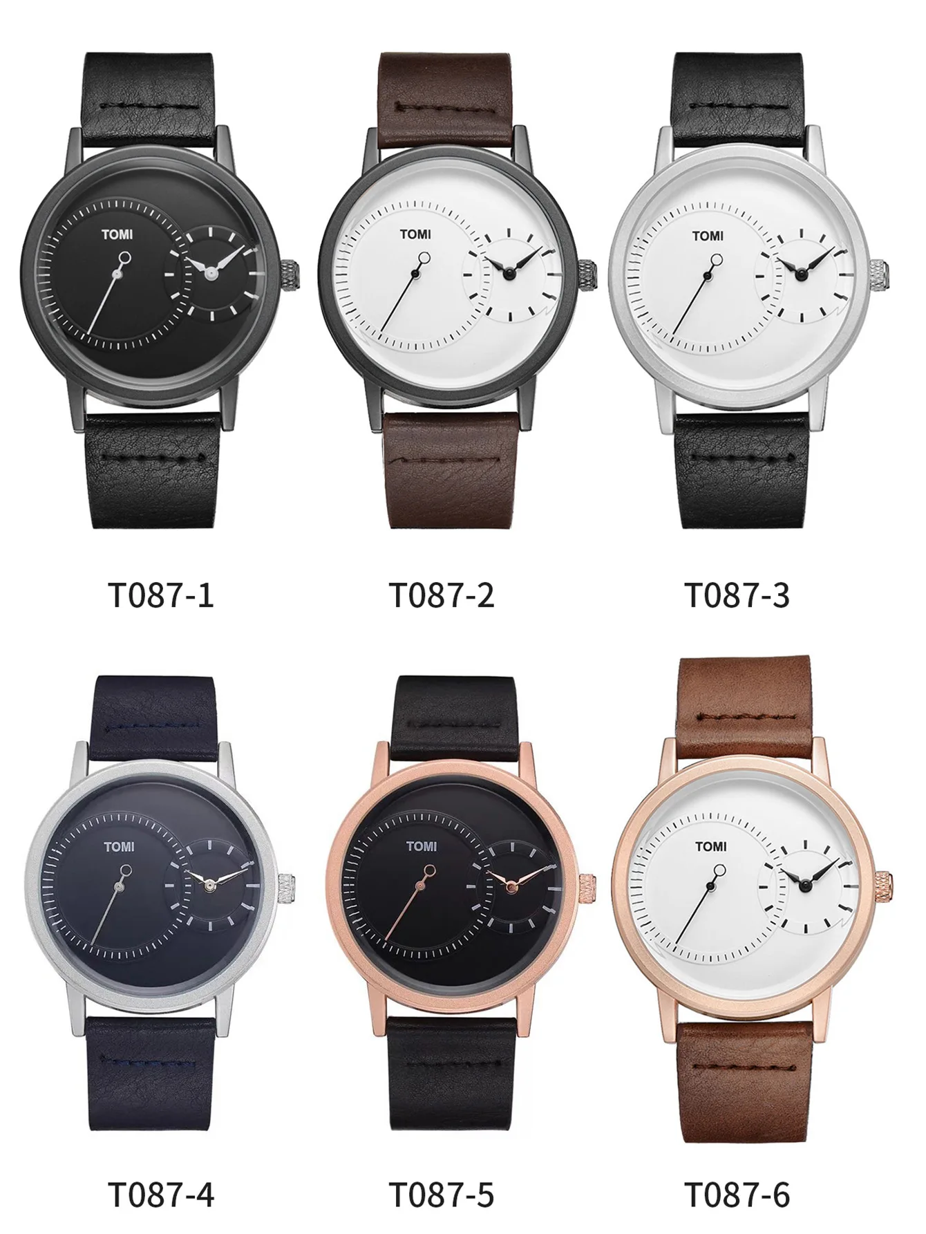 Elegant Watch for Men Simple Style Men Quartz Wrist Watches Casual Leather New Wristwatch Minimalist Black White Brown Man Clock