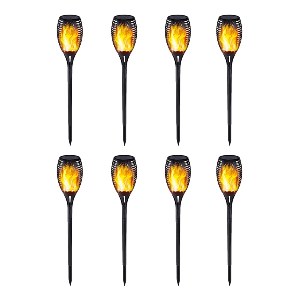 1-8PCS Solar LED Flame Torch Light Outdoor Waterproof Decor Lighting Auto on/Off Pathway Lights for Garden Landscape Lawn small solar lights