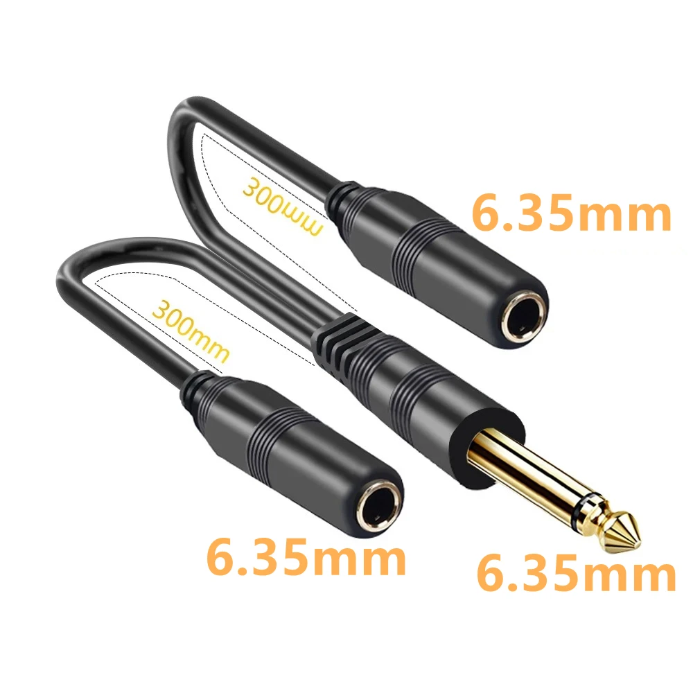 2pz Adattatore Audio Stereo Spina Jack 6,3 6.35 2 Prese Rca Splitter - Foto 11