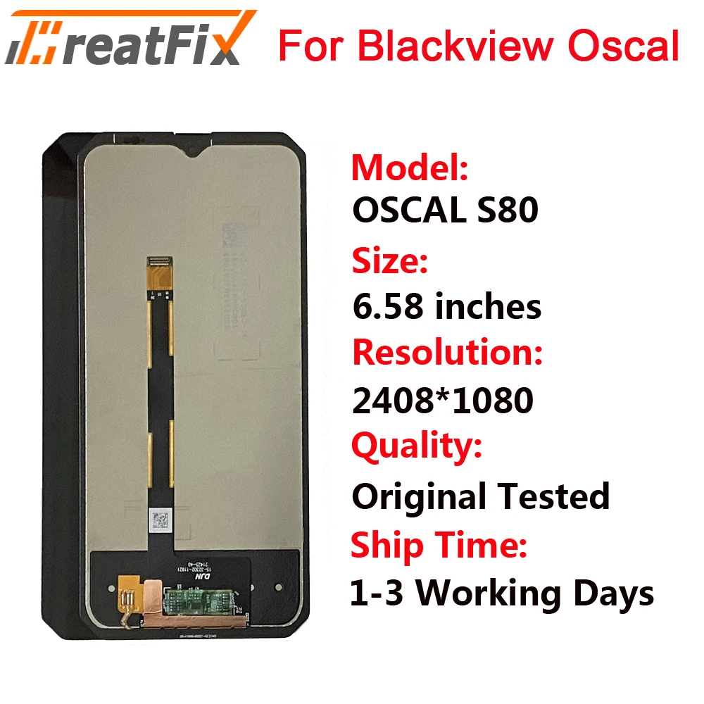 

100% Original Tested For Blackview OSCAL S80 LCD Display + Touch Screen Replacement For Blackview S80 LCD Screen Display + Glue