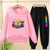Sweat à capuche Incredibox Sprunki Game pour enfants, pull noir pour garçons et filles, ensemble haut + pantalon, manteau décontracté à la mode pour enfants de 2 à 12 ans 2