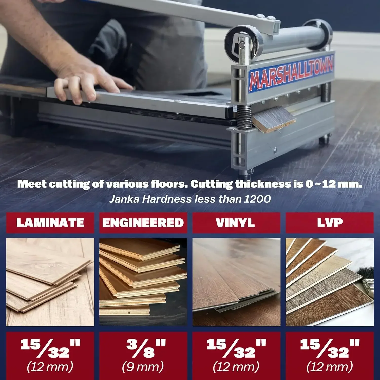 Ultra-Lite Flooring Cutter 13", Cuts Vinyl Plank, Laminate, Engineered Hardwood, Siding, and More - Honing Stone Included 3