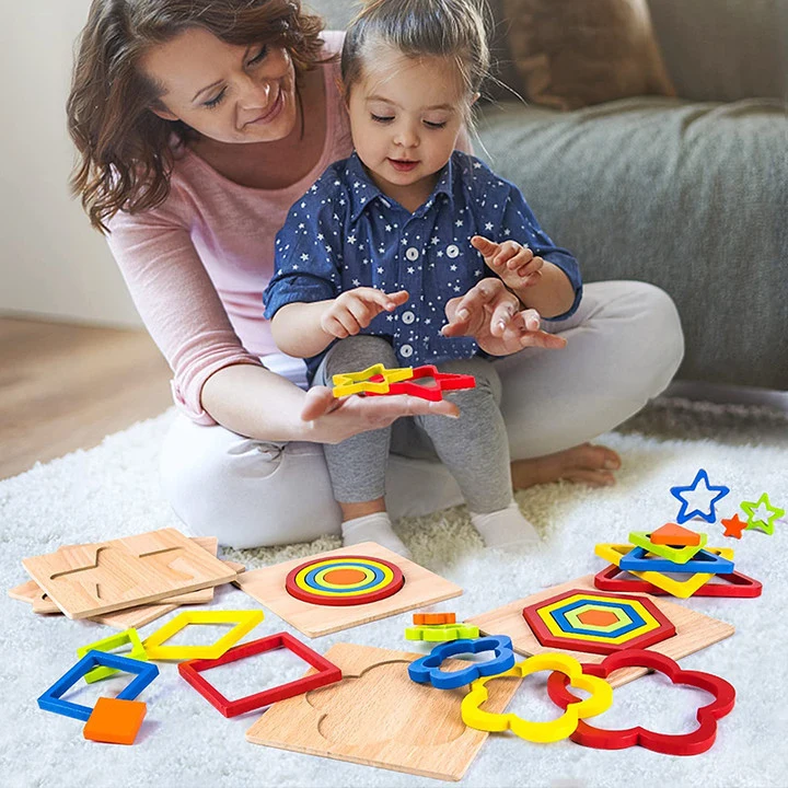 

Montessori Shape Sorting Puzzle for Toddlers Baby Infant Preschool Wooden Sensory Stem Educational Learning Toys for Kids Gifts