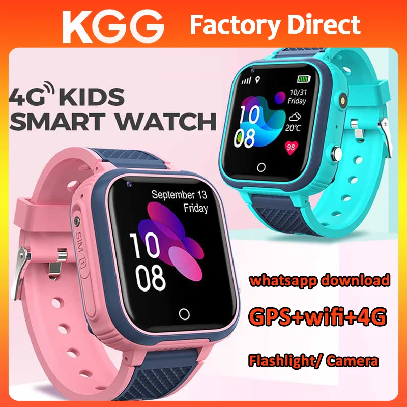 어린이 스마트 워치 전화 GPS 위치 와이파이 HD 영상 통화 SOS 통화, IP67 방수 카메라, Whatsapp 다운로드 스마트워치 LT21, 4G