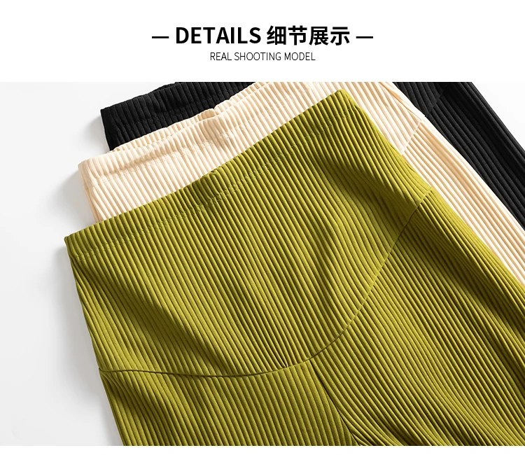 Spring Summer Fashion Pleat Chiffon Maternity Pants Wide Leg Loose Straight Belly Trousers Clothes for Pregnant Women Pregnancy