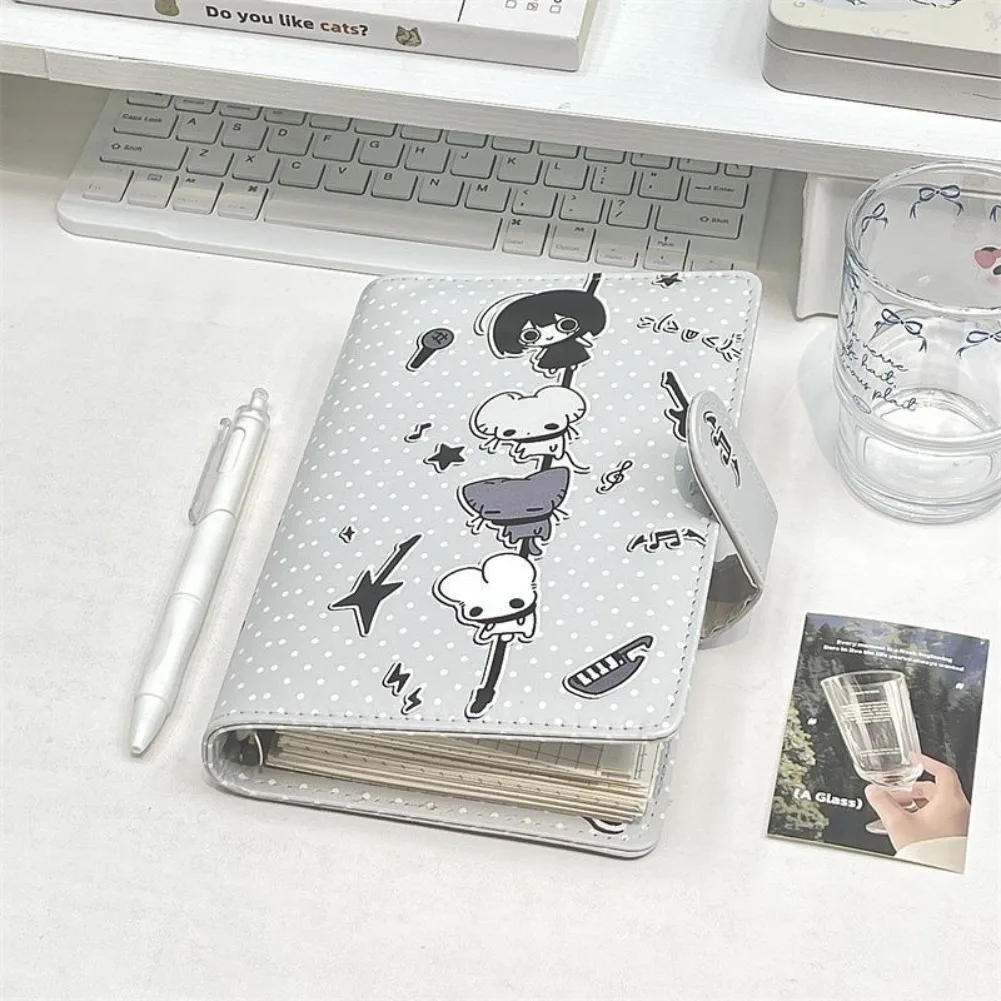 Ins Style Polka Dot Notebook Loose-leaf Book DIY Photo PU Simple A6 Binder Student Notepad Diary Journal Book Travelers Planner - 4