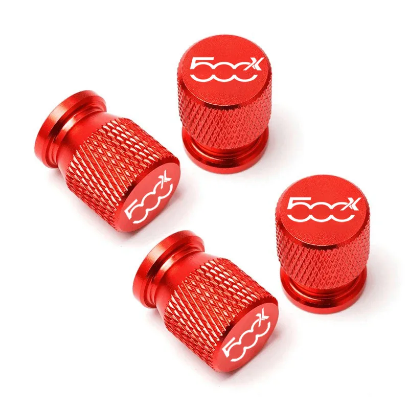 Car Auto Accessories Car Wheel Tire Valve car Caps Tyre Stem Covers Airdust Waterproof 4Pcs For Fiat 500x 500 x