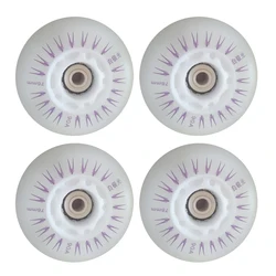 Set of 4 LED Light-Up Inline Skate Wheels, 90A PU, Various Sizes - 68mm (Multicolour)