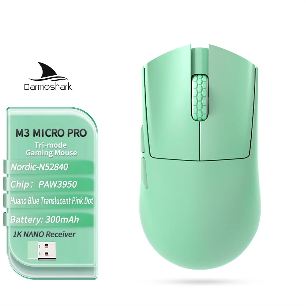 Darmoshark M3 Micro Pro Gaming Mouse PAW3950 8K Wireless Tri Mode