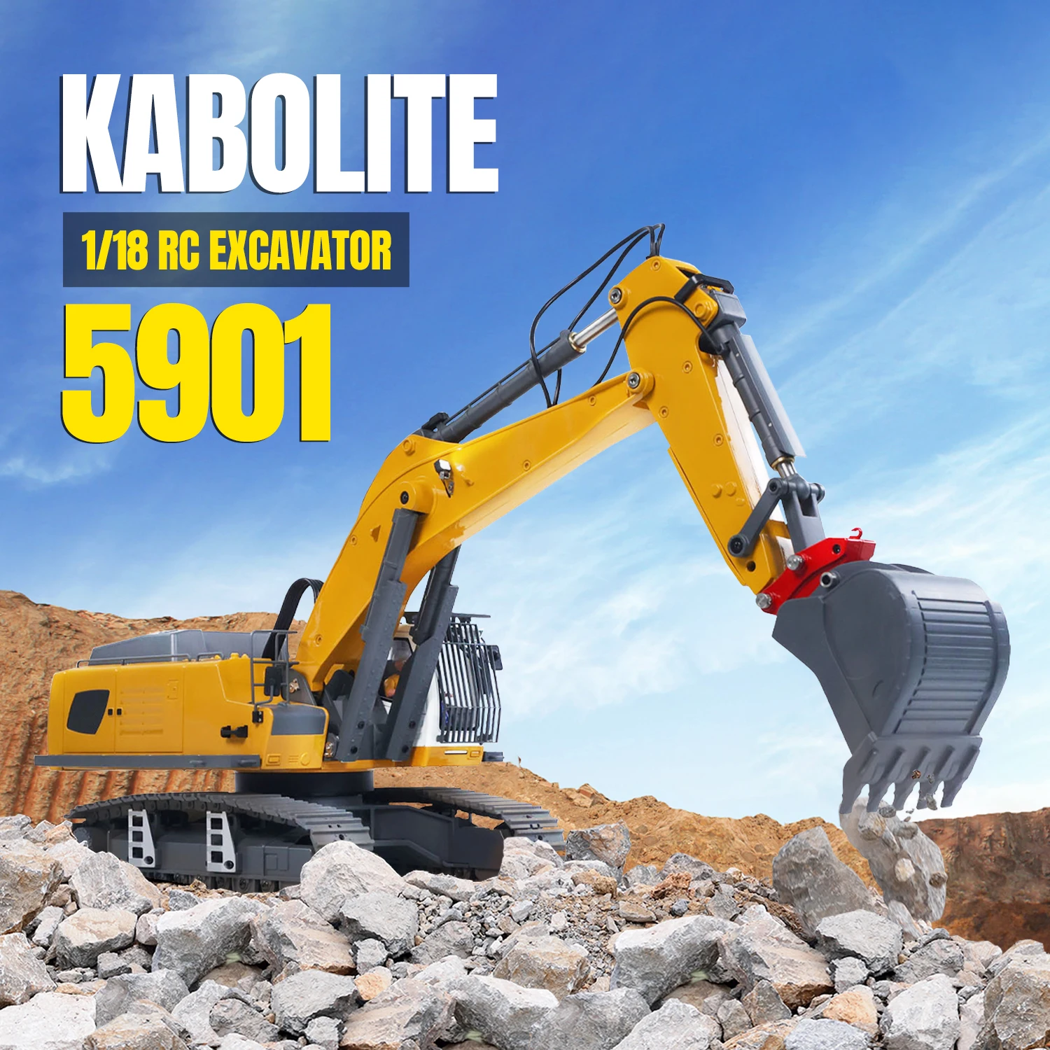 KABOLITE 1/18 5901 100S RC Excavator Remoted Digger Truck With