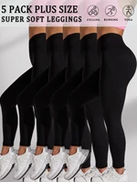 Plus Size 5 Pack Super Soft Sport Leggings For Women  No See Through Workout Running Yoga Athletic Leggings RUNNING