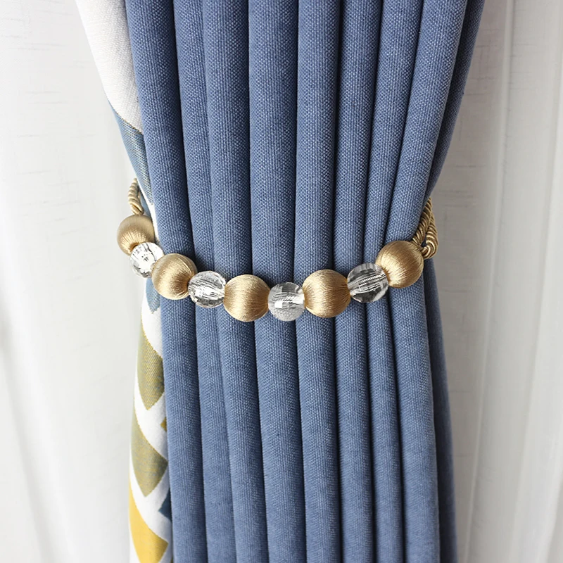 Description Picture 4 of itemBEL AVENIR 1Pc Bead Curtain Tieback Home Decor Gold Curtain Accessories Holdback Curtains Holder Buckle Rope Room Accessories