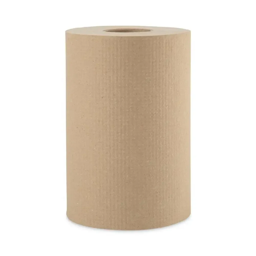 Commercial Paper Towels 1-Ply 8" x 350 ft 12 Rolls Natural Absorbent Hand Washing Use Hardwound Roll Towel Public Restrooms
