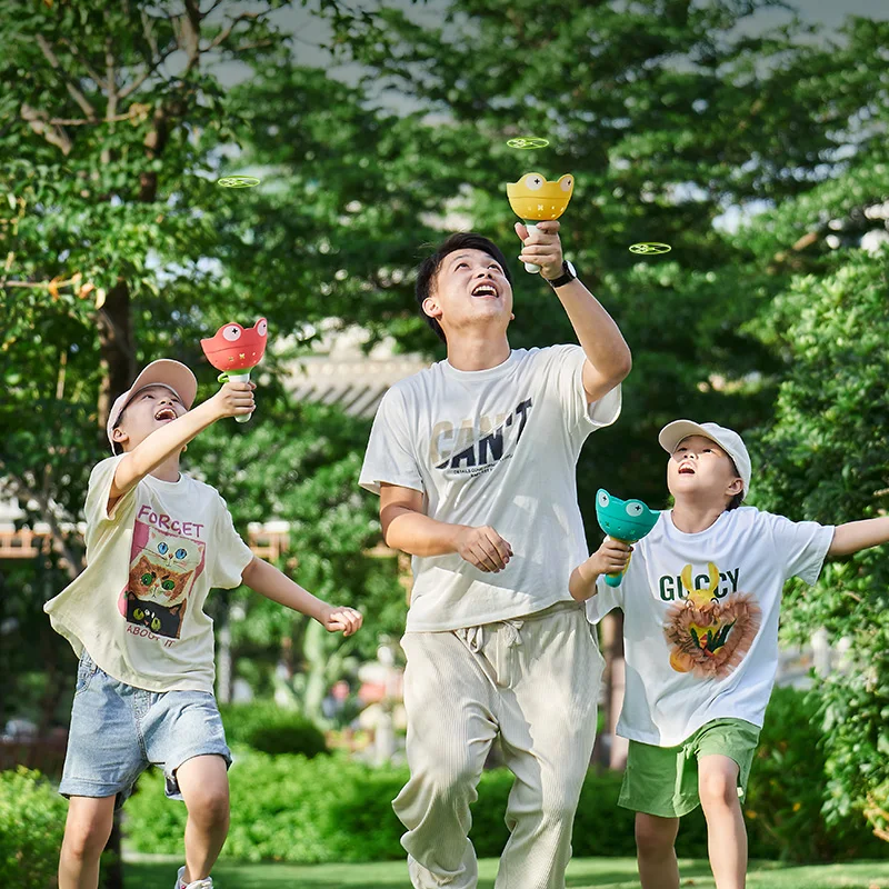 Pull String Flying Saucer Disc Launcher Kids Flying Toys Throw Catch Outdoor Sport Propeller Children Garden Game Gift For Boy - Bilde 6