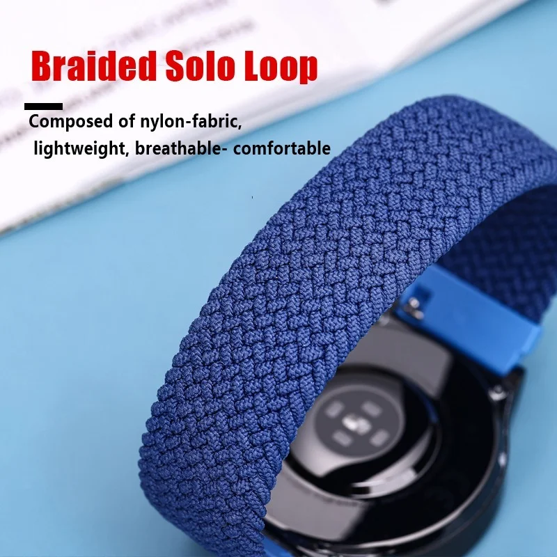 Braided Nylon Solo Loop Strap – 20mm/22mm Adjustable Bracelet Band