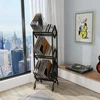3 Tier Vinyl Record Storage Rack,Mobile Black Metal LP Storage Display Stand with Casters,Large Capacity Record Holder for Album 2