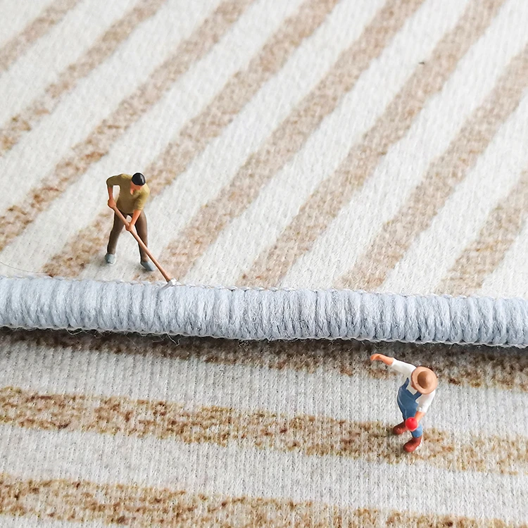 Light Luxury Cloakroom Non-slip Mat Large Area Carpets for Living Room Simple Bedroom Decor Cream Color Carpet Home Study Rug 5