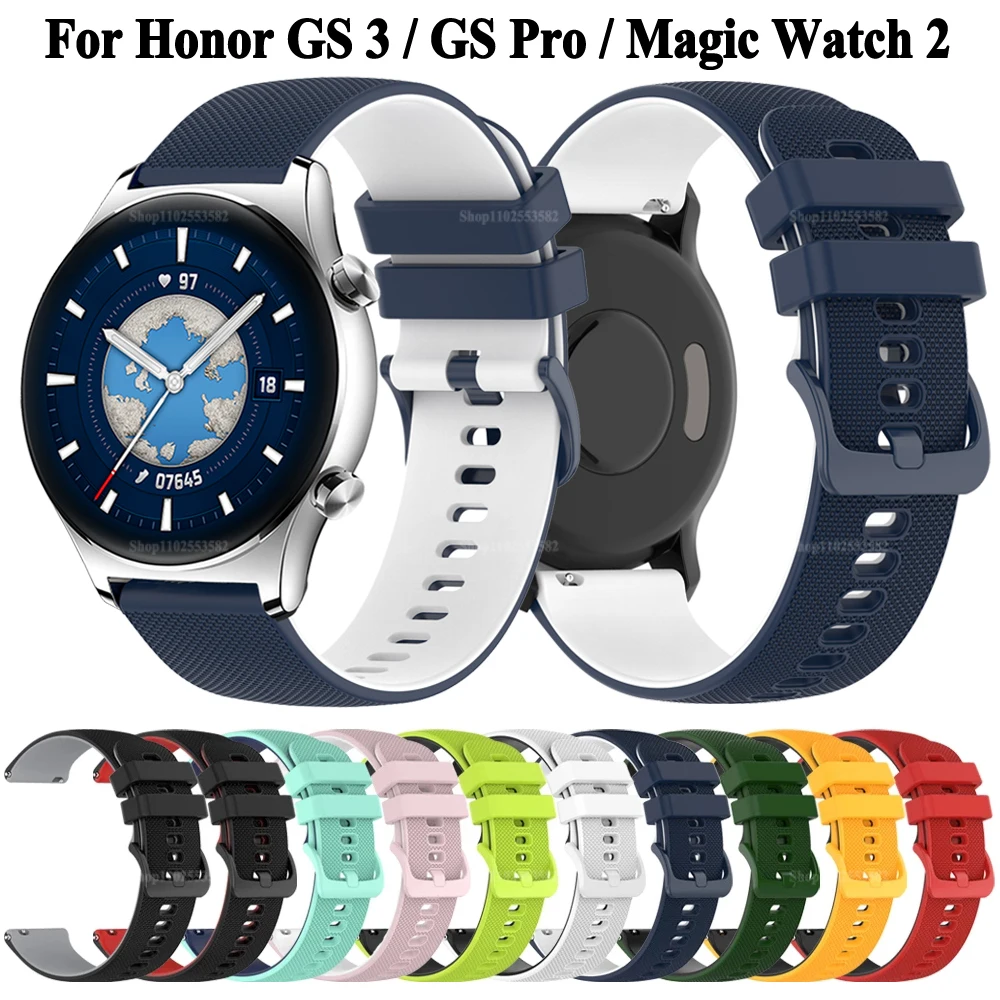 

Ремешок для часов HONOR Watch GS 3/GS Pro, силиконовый спортивный браслет для HONOR MagicWatch Magic Watch 2 46 мм, браслет для наручных часов, 22 мм